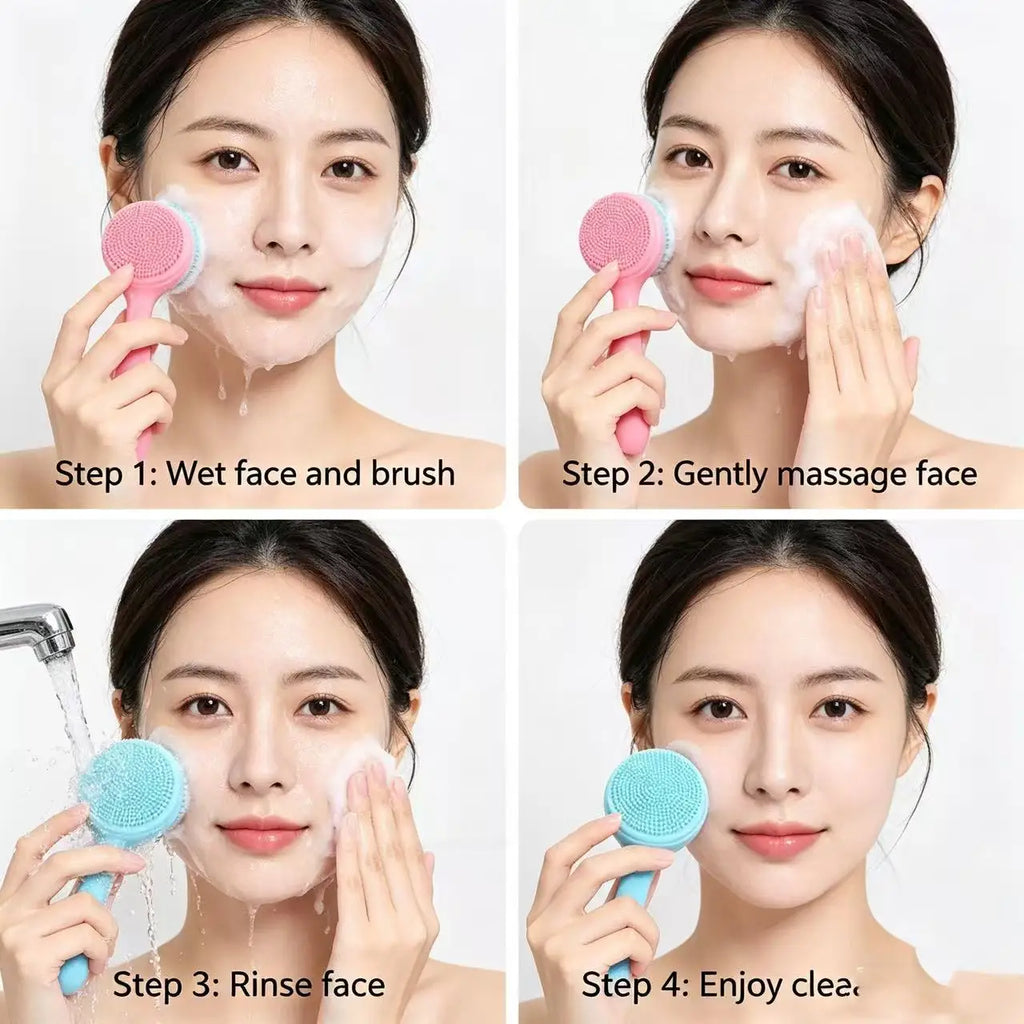1pc Soft Silicone Facial Brush, Manual Cleansing Brush, Gentle Exfoliation, Deep Cleansing of Pores.